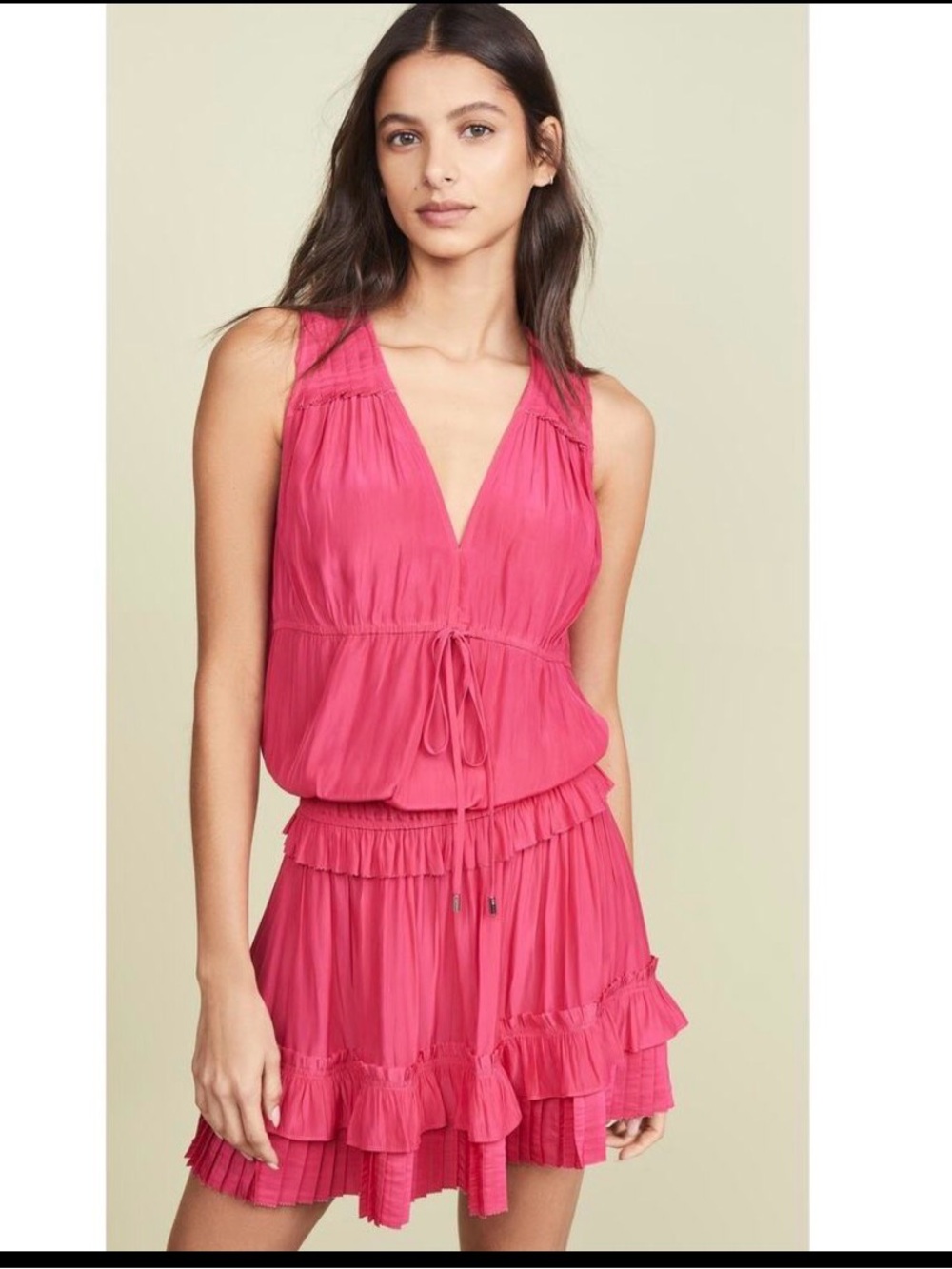 Ramy Brook coral  Sleeveless V-Neck Mini Dress